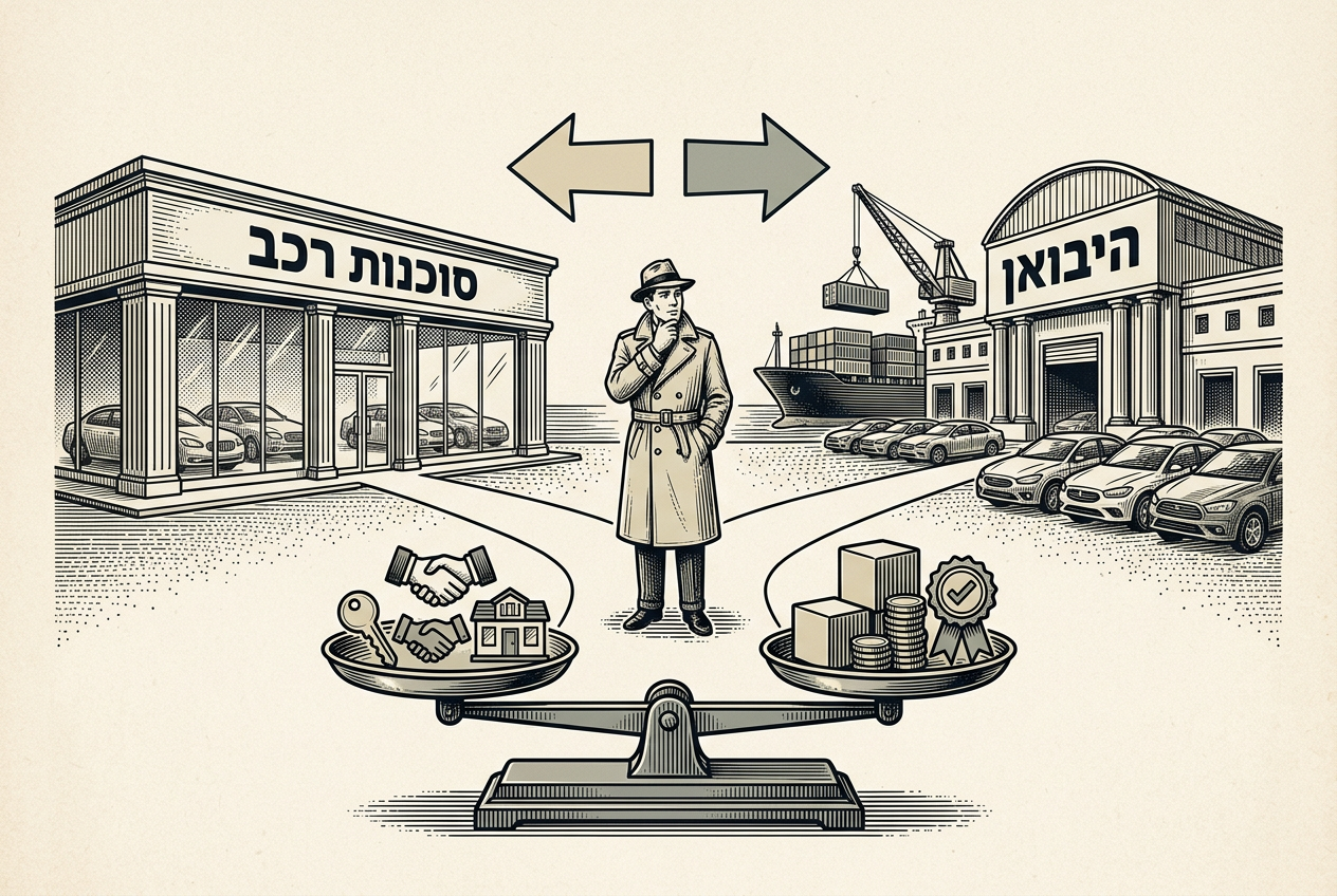 איור נלווה לכתבה: האם לקנות מסוכנות רכב או ישירות מהיבואן?