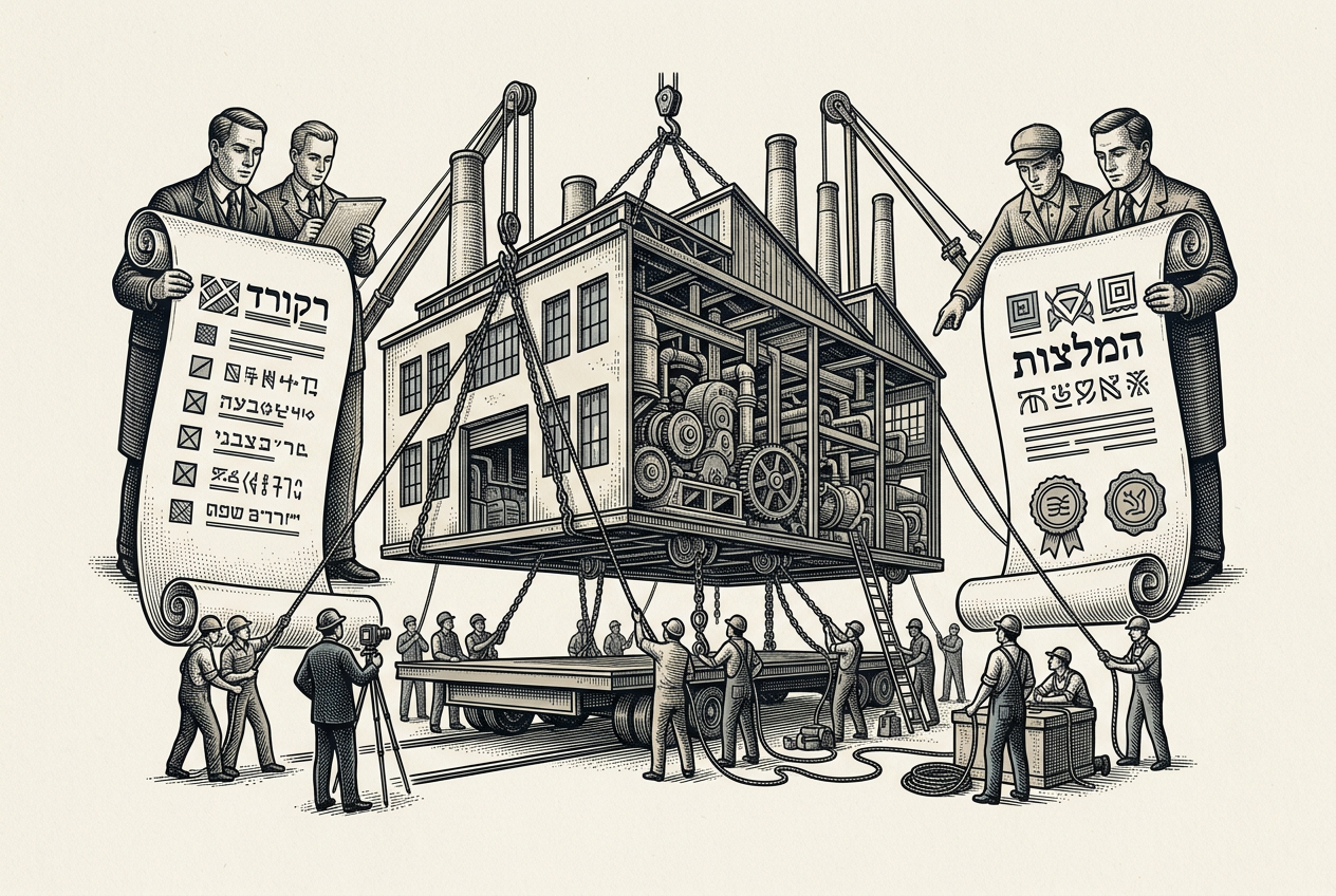 איור נלווה לכתבה: העברת מפעלים – רק עם רקורד ורק עם המלצות